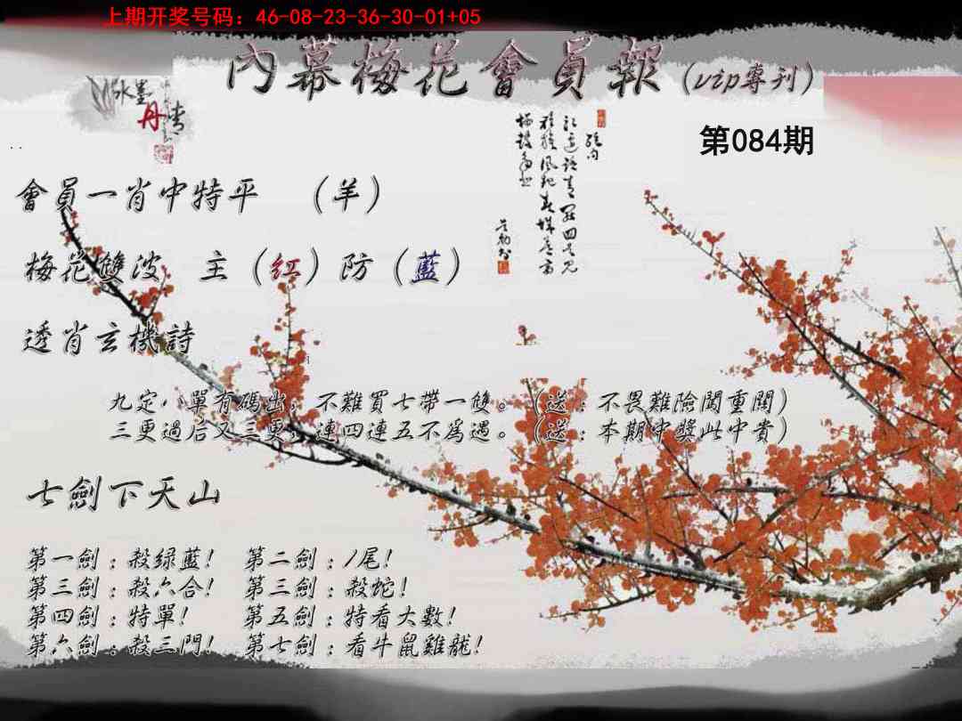084期内幕梅花会员报[图]